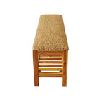 M4H Lindos Water Hyacinth & Solid Wood Storage Shoes Bench