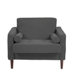 2 Pack Modern Corduroy Wide Armchair with Bolster Pillows