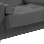 2 Pack Modern Corduroy Wide Armchair with Bolster Pillows