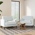 2 Pack Modern Corduroy Wide Armchair with Bolster Pillows