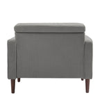 2 Pack Modern Corduroy Wide Armchair with Bolster Pillows