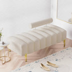 Ouyessir 52.2  Modern Channel Tufted Window Bench with Adjustable Back