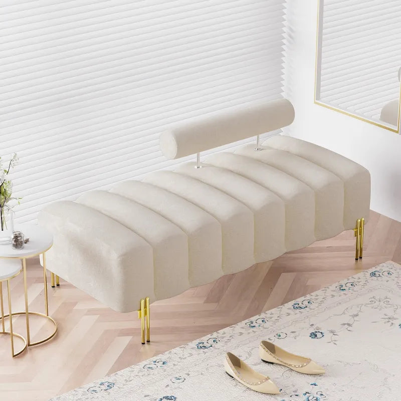 Ouyessir 52.2  Modern Channel Tufted Window Bench with Adjustable Back