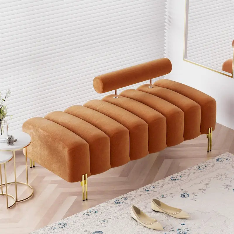 Ouyessir 52.2  Modern Channel Tufted Window Bench with Adjustable Back