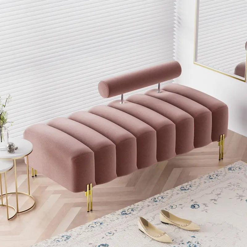 Ouyessir 52.2  Modern Channel Tufted Window Bench with Adjustable Back