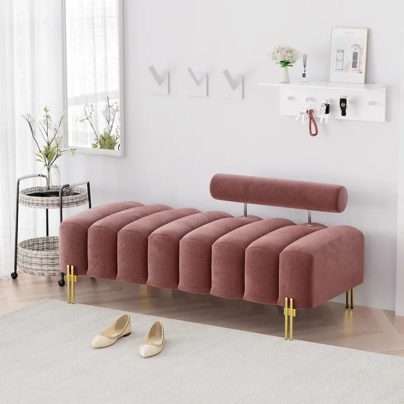 Ouyessir 52.2  Modern Channel Tufted Window Bench with Adjustable Back