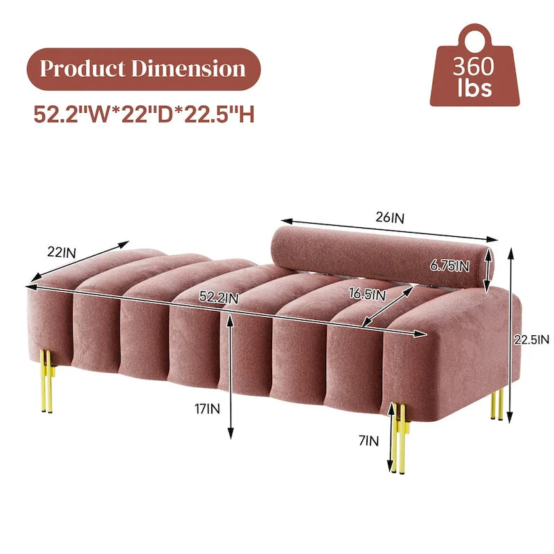 Ouyessir 52.2  Modern Channel Tufted Window Bench with Adjustable Back