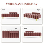 Ouyessir 52.2  Modern Channel Tufted Window Bench with Adjustable Back