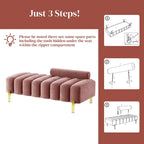 Ouyessir 52.2  Modern Channel Tufted Window Bench with Adjustable Back
