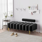 Ouyessir 52.2  Modern Channel Tufted Window Bench with Adjustable Back