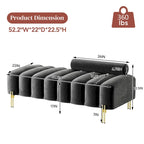Ouyessir 52.2  Modern Channel Tufted Window Bench with Adjustable Back