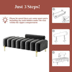 Ouyessir 52.2  Modern Channel Tufted Window Bench with Adjustable Back