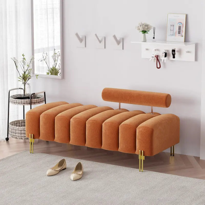 Ouyessir 52.2  Modern Channel Tufted Window Bench with Adjustable Back