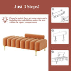 Ouyessir 52.2  Modern Channel Tufted Window Bench with Adjustable Back