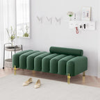 Ouyessir 52.2  Modern Channel Tufted Window Bench with Adjustable Back