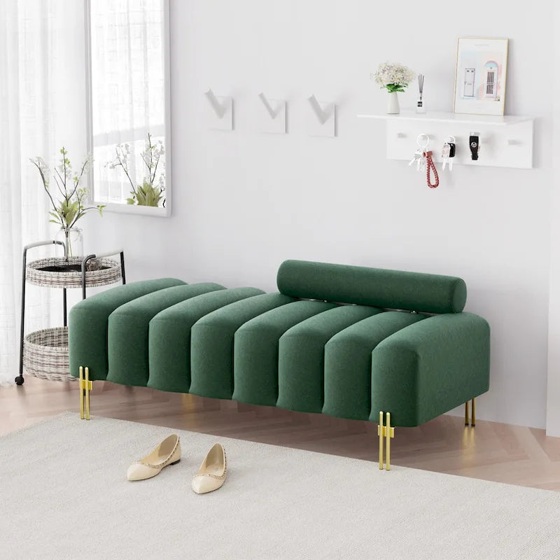 Ouyessir 52.2  Modern Channel Tufted Window Bench with Adjustable Back
