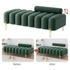 Ouyessir 52.2  Modern Channel Tufted Window Bench with Adjustable Back