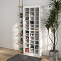HOMCOM 71  Tall Shoe Cabinet for Entryway, Narrow Shoe Rack Storage Organizer, White