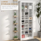 HOMCOM 71  Tall Shoe Cabinet for Entryway, Narrow Shoe Rack Storage Organizer, White