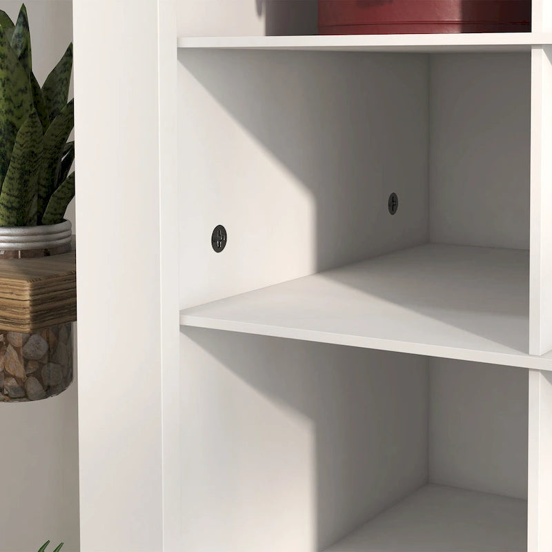 HOMCOM 71  Tall Shoe Cabinet for Entryway, Narrow Shoe Rack Storage Organizer, White
