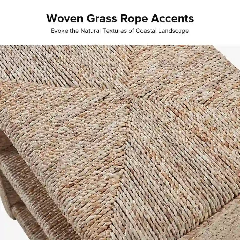 Dominik 24  Grass Rope Side Table with Two Open Shelves by HULALA HOME