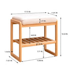 Wood Storage Shoe Rack Bench with Cushion