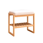 Wood Storage Shoe Rack Bench with Cushion
