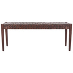 SAFAVIEH Mahalia Bandelier Wood & Leather Bench - 47  W x 16  D x 19  H - 47Wx16Dx19H
