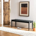 SAFAVIEH Mahalia Bandelier Wood & Leather Bench - 47  W x 16  D x 19  H - 47Wx16Dx19H