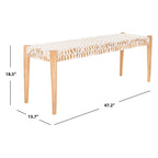 SAFAVIEH Mahalia Bandelier Wood & Leather Bench - 47  W x 16  D x 19  H - 47Wx16Dx19H