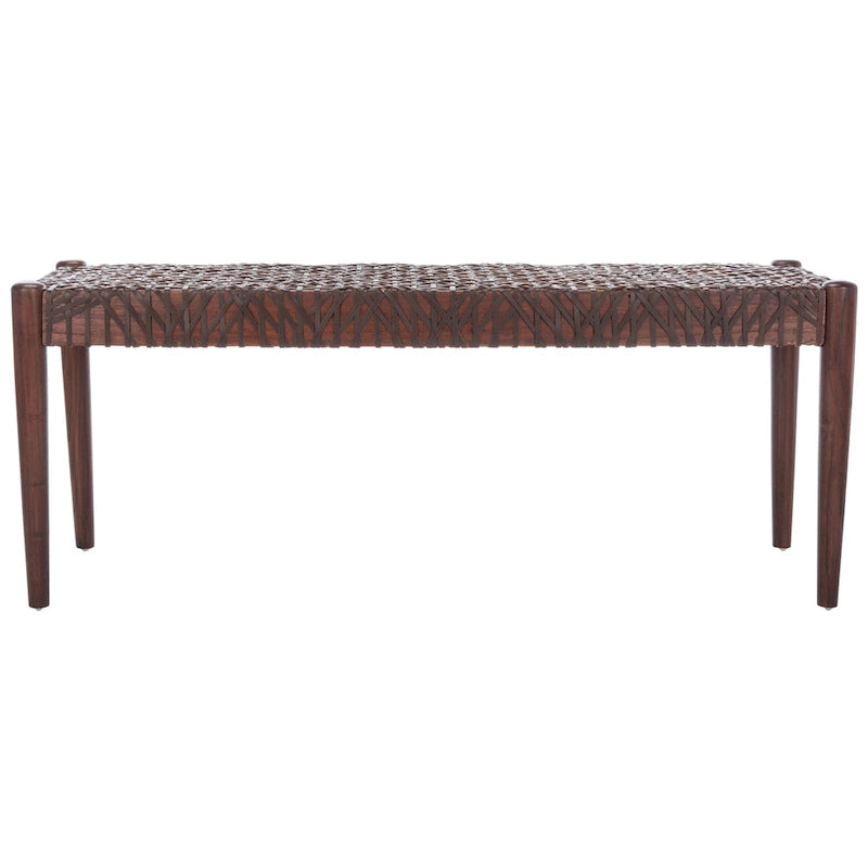 SAFAVIEH Mahalia Bandelier Wood & Leather Bench - 47  W x 16  D x 19  H - 47Wx16Dx19H