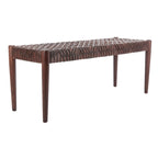 SAFAVIEH Mahalia Bandelier Wood & Leather Bench - 47  W x 16  D x 19  H - 47Wx16Dx19H