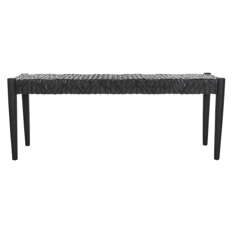 SAFAVIEH Mahalia Bandelier Wood & Leather Bench - 47  W x 16  D x 19  H - 47Wx16Dx19H