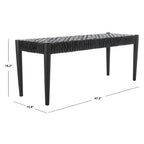 SAFAVIEH Mahalia Bandelier Wood & Leather Bench - 47  W x 16  D x 19  H - 47Wx16Dx19H