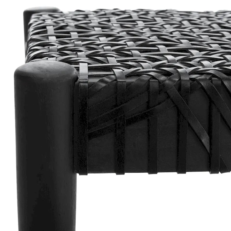 SAFAVIEH Mahalia Bandelier Wood & Leather Bench - 47  W x 16  D x 19  H - 47Wx16Dx19H