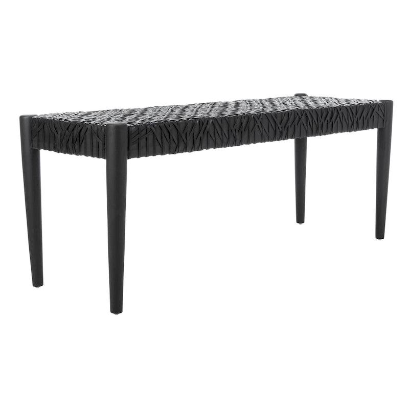 SAFAVIEH Mahalia Bandelier Wood & Leather Bench - 47  W x 16  D x 19  H - 47Wx16Dx19H