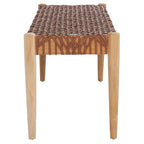 SAFAVIEH Mahalia Bandelier Wood & Leather Bench - 47  W x 16  D x 19  H - 47Wx16Dx19H