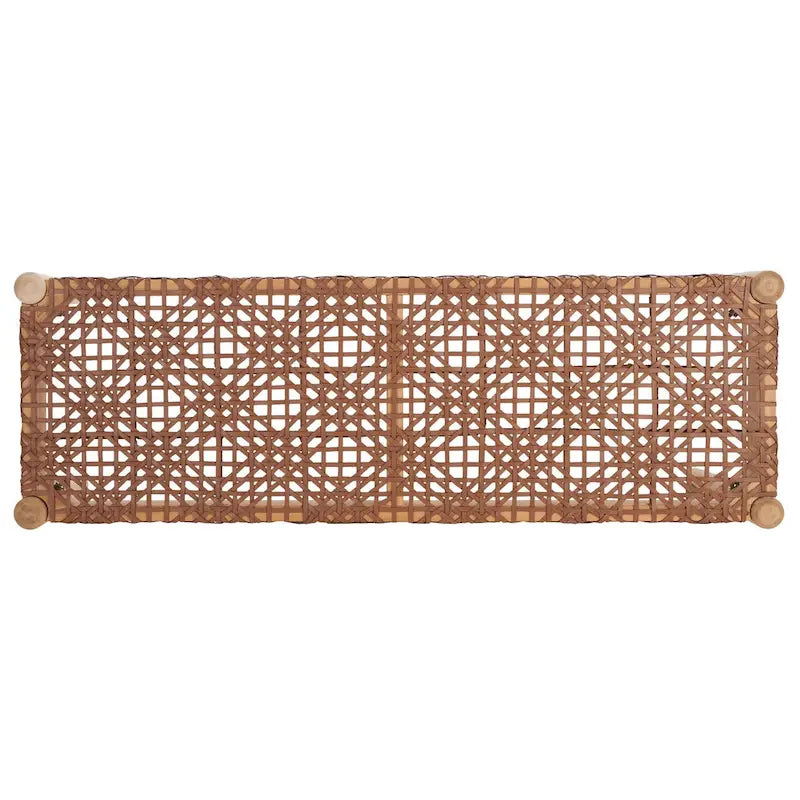 SAFAVIEH Mahalia Bandelier Wood & Leather Bench - 47  W x 16  D x 19  H - 47Wx16Dx19H