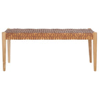 SAFAVIEH Mahalia Bandelier Wood & Leather Bench - 47  W x 16  D x 19  H - 47Wx16Dx19H