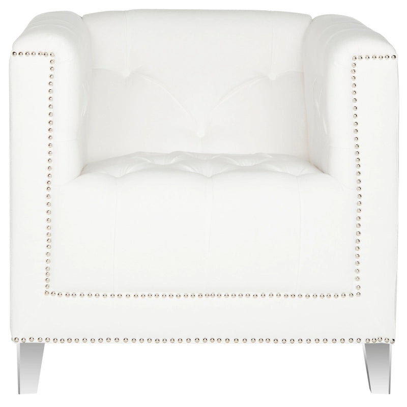 SAFAVIEH Kamilah White/ Clear Club Chair - 31.9  x 33.9  x 29.9  - 32Wx34Dx30H