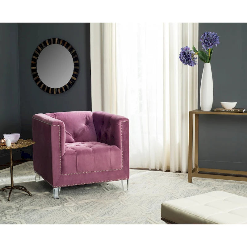 SAFAVIEH Kamilah White/ Clear Club Chair - 31.9  x 33.9  x 29.9  - 32Wx34Dx30H