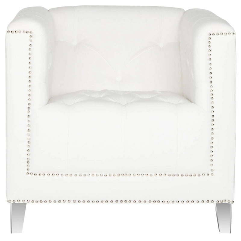 SAFAVIEH Kamilah White/ Clear Club Chair - 31.9  x 33.9  x 29.9  - 32Wx34Dx30H