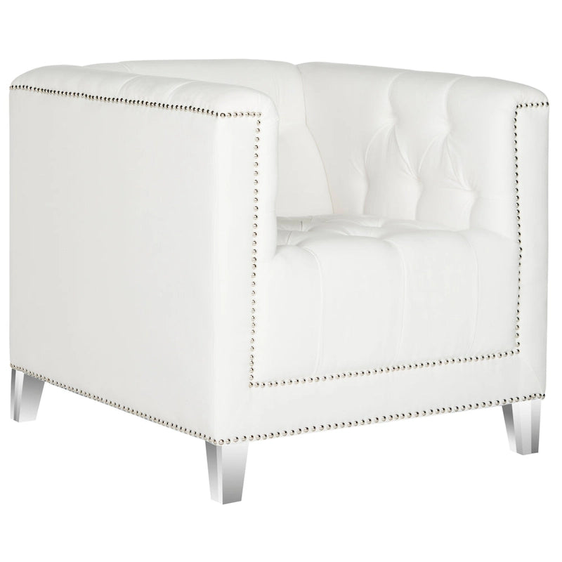 SAFAVIEH Kamilah White/ Clear Club Chair - 31.9  x 33.9  x 29.9  - 32Wx34Dx30H