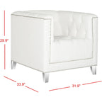 SAFAVIEH Kamilah White/ Clear Club Chair - 31.9  x 33.9  x 29.9  - 32Wx34Dx30H