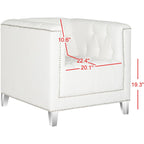 SAFAVIEH Kamilah White/ Clear Club Chair - 31.9  x 33.9  x 29.9  - 32Wx34Dx30H