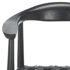 SAFAVIEH Birtie Woven Leather & Solid Wood Accent Chair (Fully Assembled) - W25  x D22  x H22  - 25Wx22Dx22H