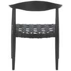 SAFAVIEH Birtie Woven Leather & Solid Wood Accent Chair (Fully Assembled) - W25  x D22  x H22  - 25Wx22Dx22H