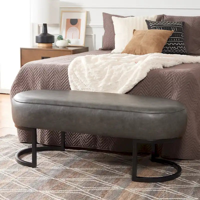 SAFAVIEH Sannie Oval Bench - 50  W x 20  D x 19  H - 50Wx20Dx19H