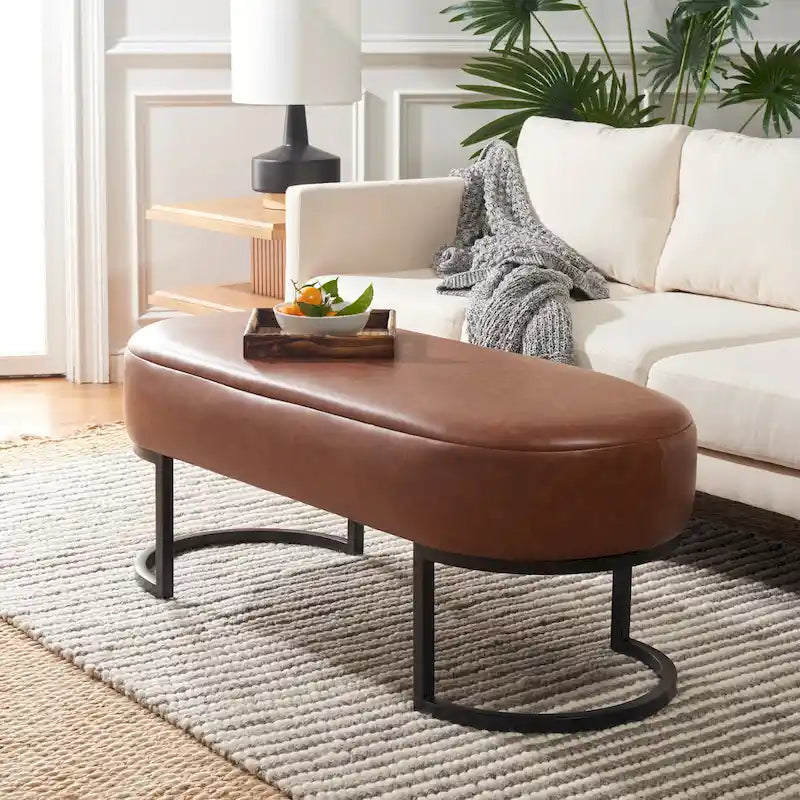 SAFAVIEH Sannie Oval Bench - 50  W x 20  D x 19  H - 50Wx20Dx19H