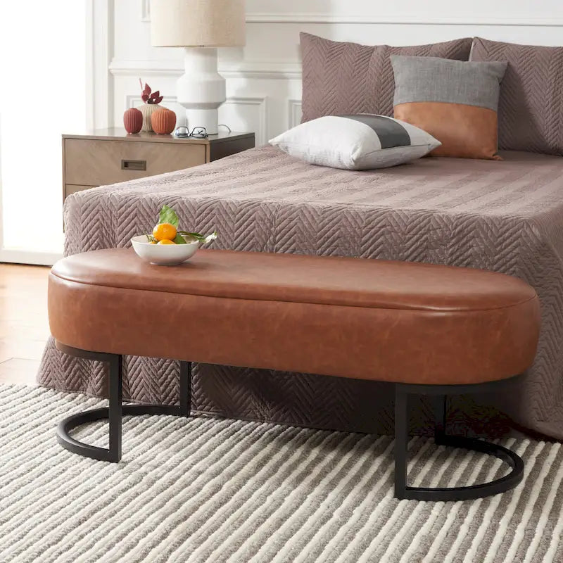 SAFAVIEH Sannie Oval Bench - 50  W x 20  D x 19  H - 50Wx20Dx19H